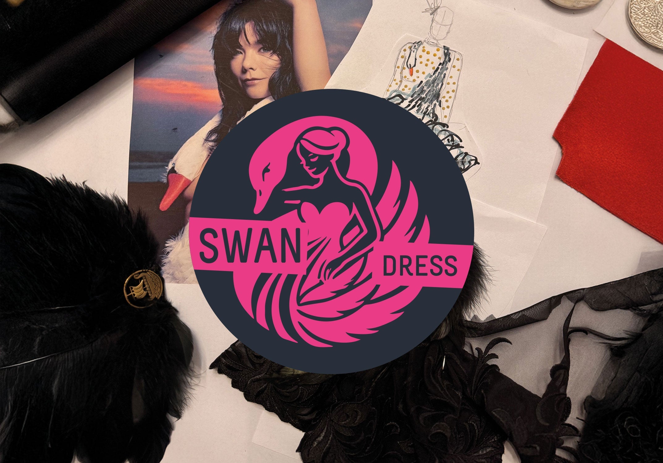 bjork swan dress shirt BJORK (swan dress)